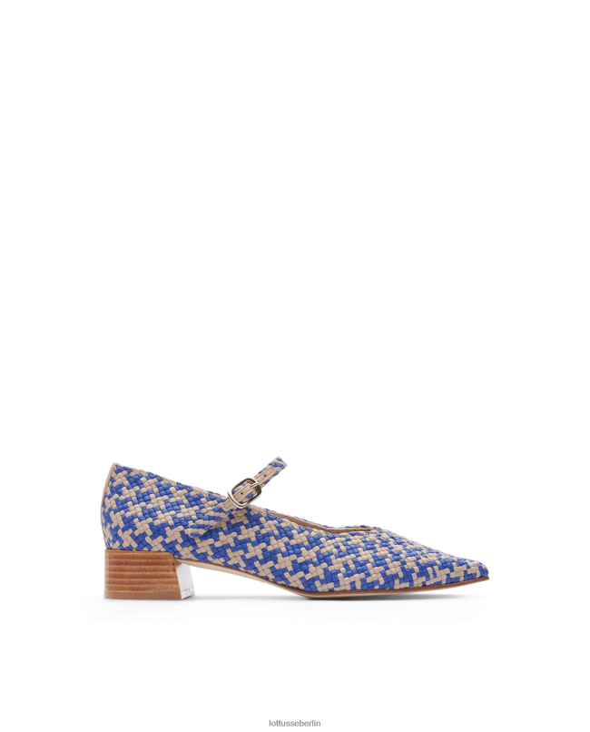 Lottusse Frauen Sommerpumps aus gewebtem Lammleder 22LP0317 Blau Schuhwerk