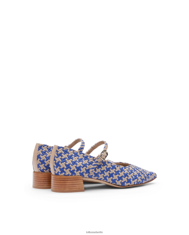 Lottusse Frauen Sommerpumps aus gewebtem Lammleder 22LP0317 Blau Schuhwerk