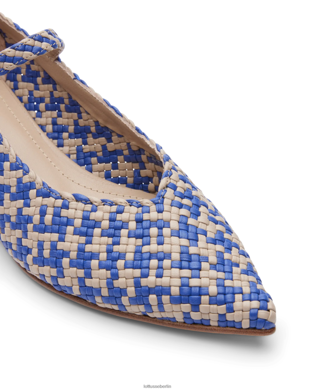 Lottusse Frauen Sommerpumps aus gewebtem Lammleder 22LP0317 Blau Schuhwerk