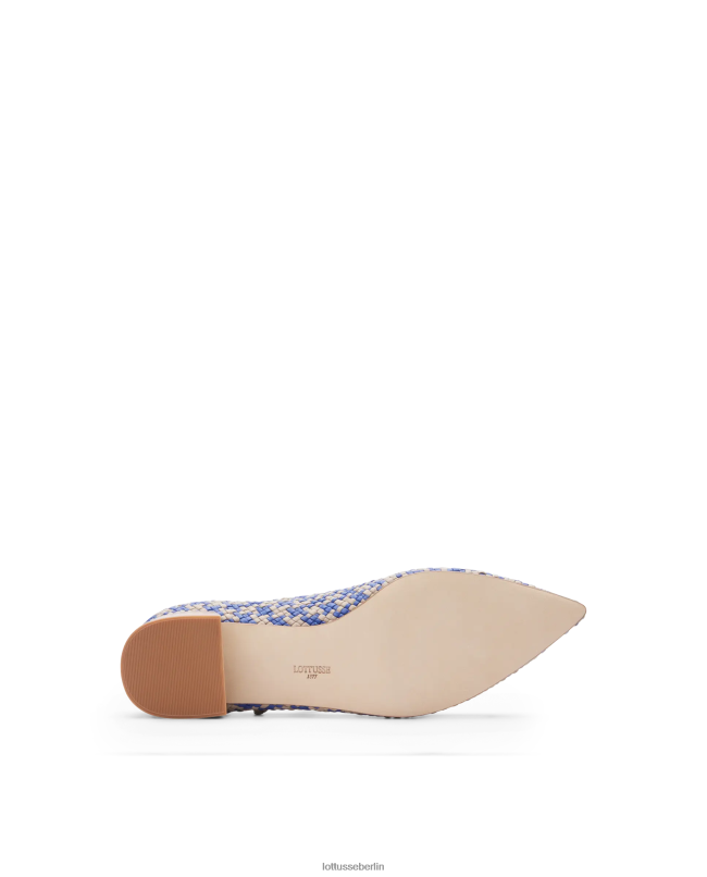 Lottusse Frauen Sommerpumps aus gewebtem Lammleder 22LP0317 Blau Schuhwerk