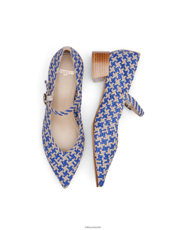 Lottusse Frauen Sommerpumps aus gewebtem Lammleder 22LP0317 Blau Schuhwerk