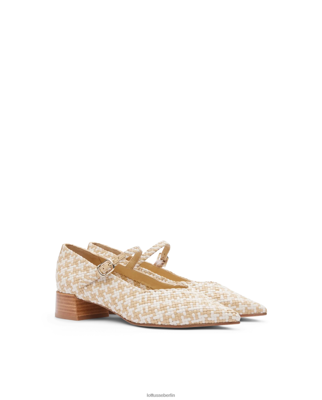 Lottusse Frauen Sommerpumps aus gewebtem Lammleder 22LP0318 cremefarben Schuhwerk