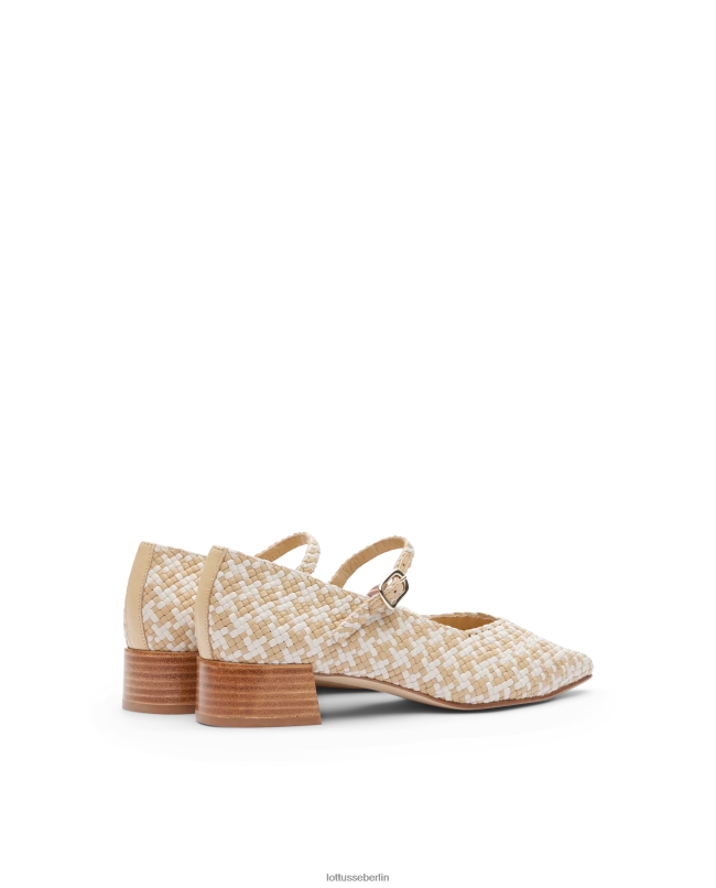 Lottusse Frauen Sommerpumps aus gewebtem Lammleder 22LP0318 cremefarben Schuhwerk