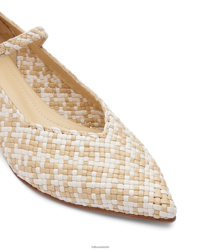Lottusse Frauen Sommerpumps aus gewebtem Lammleder 22LP0318 cremefarben Schuhwerk