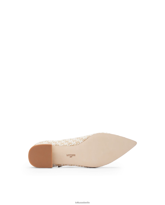 Lottusse Frauen Sommerpumps aus gewebtem Lammleder 22LP0318 cremefarben Schuhwerk