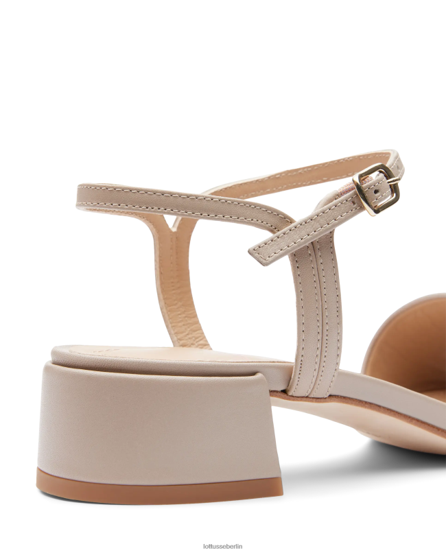 Lottusse Frauen Carla-Sandalen aus glattem Kalbsleder 22LP0226 Beige Schuhwerk