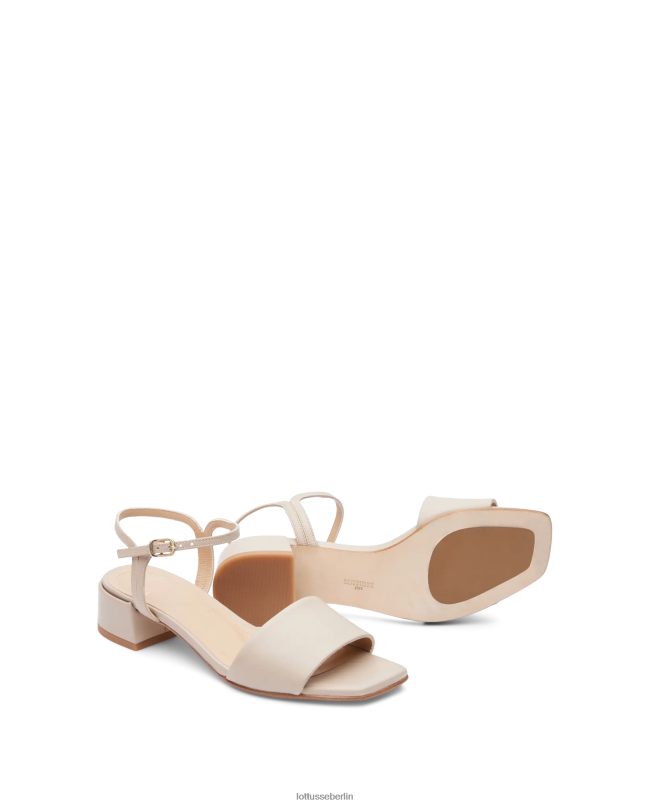 Lottusse Frauen Carla-Sandalen aus glattem Kalbsleder 22LP0226 Beige Schuhwerk