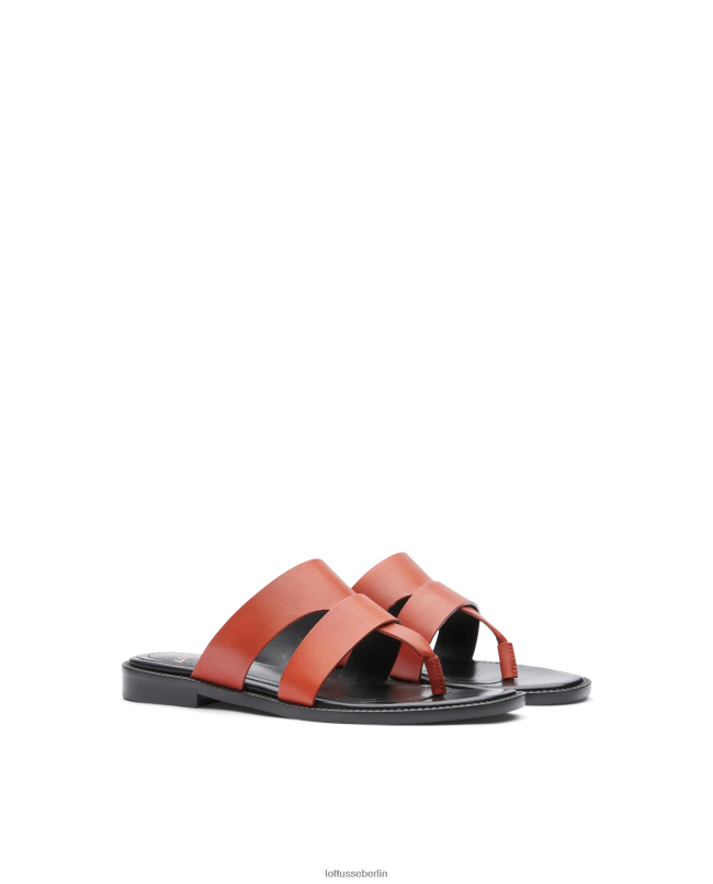 Lottusse Frauen Ethnische Sandalen aus Vaqueta-Kalbsleder 22LP0248 Rot Schuhwerk