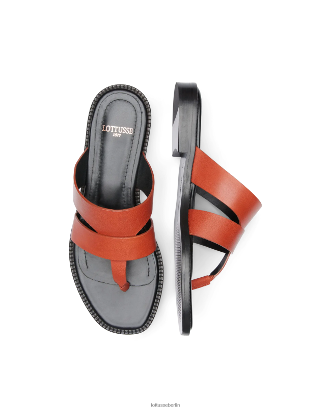 Lottusse Frauen Ethnische Sandalen aus Vaqueta-Kalbsleder 22LP0248 Rot Schuhwerk