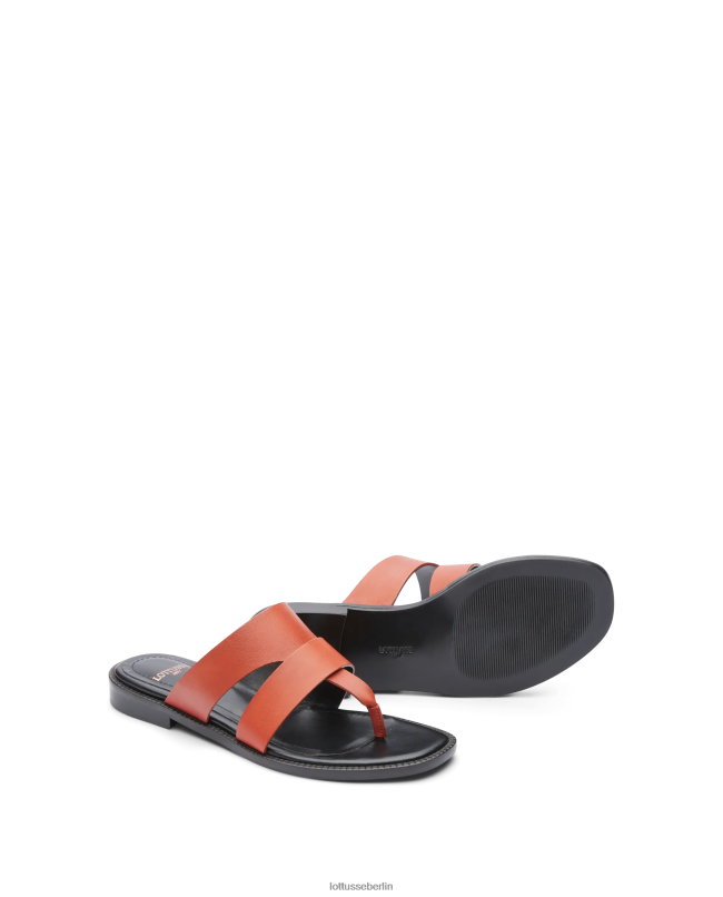 Lottusse Frauen Ethnische Sandalen aus Vaqueta-Kalbsleder 22LP0248 Rot Schuhwerk