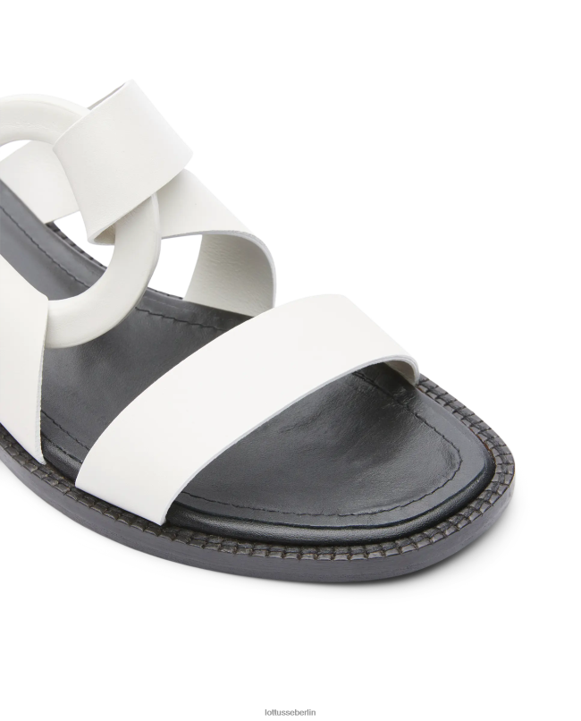 Lottusse Frauen Etnic-Sandalen aus glattem Kalbsleder 22LP0247 cremefarben Schuhwerk