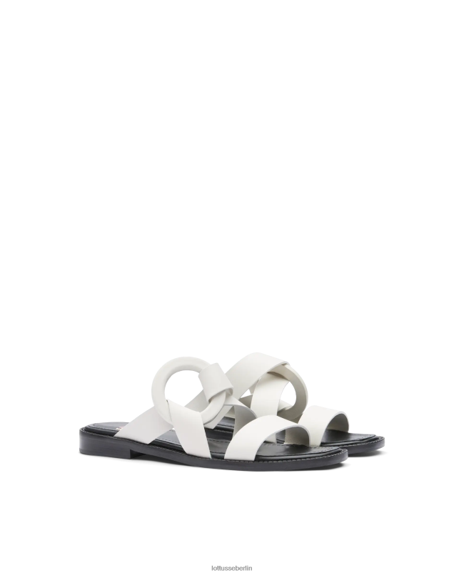 Lottusse Frauen Etnic-Sandalen aus glattem Kalbsleder 22LP0247 cremefarben Schuhwerk