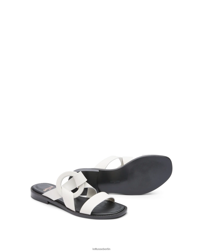 Lottusse Frauen Etnic-Sandalen aus glattem Kalbsleder 22LP0247 cremefarben Schuhwerk