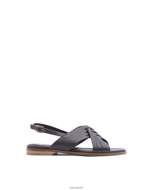 Lottusse Frauen Nylo lila weiche Lammsandalen 22LP0255 kastanienbraun Schuhwerk