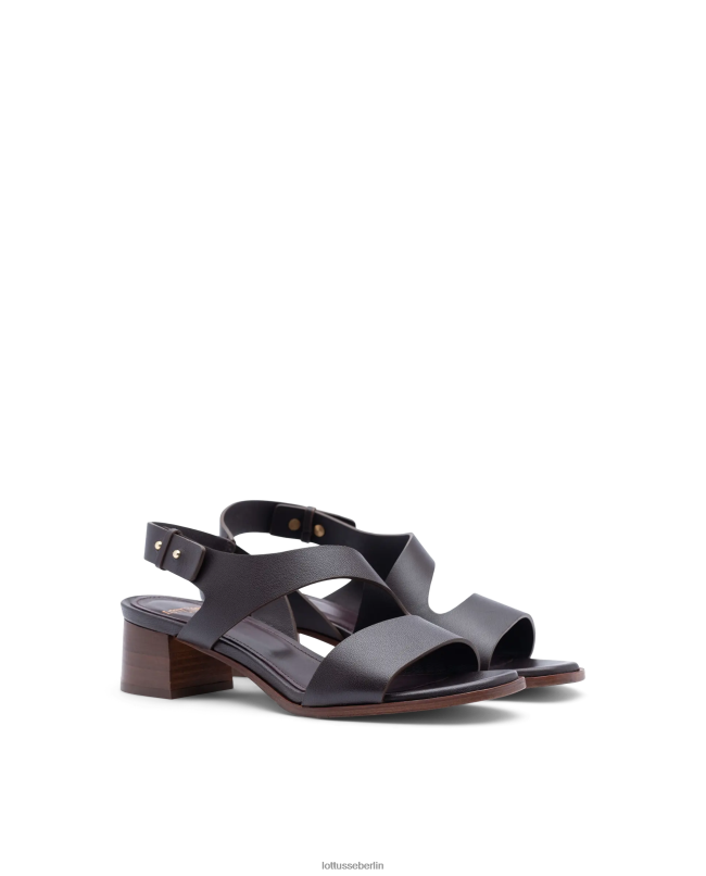 Lottusse Frauen Nylon-Sandalen aus glattem Kalbsleder 22LP0258 kastanienbraun Schuhwerk