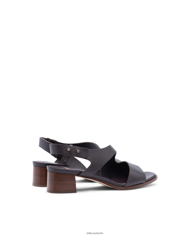 Lottusse Frauen Nylon-Sandalen aus glattem Kalbsleder 22LP0258 kastanienbraun Schuhwerk