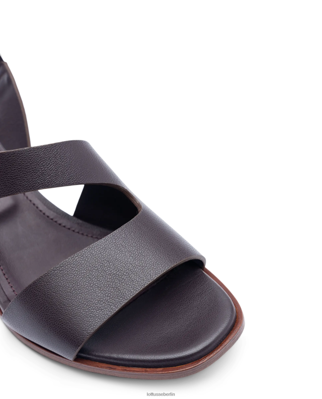 Lottusse Frauen Nylon-Sandalen aus glattem Kalbsleder 22LP0258 kastanienbraun Schuhwerk