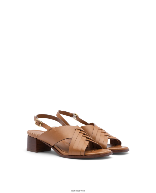 Lottusse Frauen Nylon-Sandalen aus weichem Lammfell 22LP0252 braun Schuhwerk