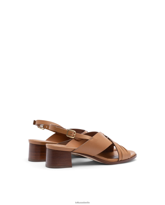 Lottusse Frauen Nylon-Sandalen aus weichem Lammfell 22LP0252 braun Schuhwerk