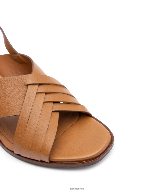 Lottusse Frauen Nylon-Sandalen aus weichem Lammfell 22LP0252 braun Schuhwerk