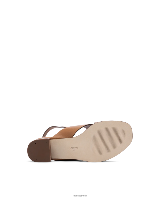 Lottusse Frauen Nylon-Sandalen aus weichem Lammfell 22LP0252 braun Schuhwerk