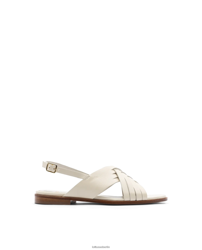 Lottusse Frauen Nylon-Sandalen aus weichem Lammfell 22LP0256 cremefarben Schuhwerk