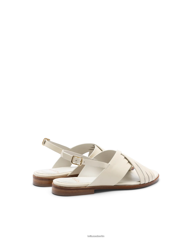 Lottusse Frauen Nylon-Sandalen aus weichem Lammfell 22LP0256 cremefarben Schuhwerk