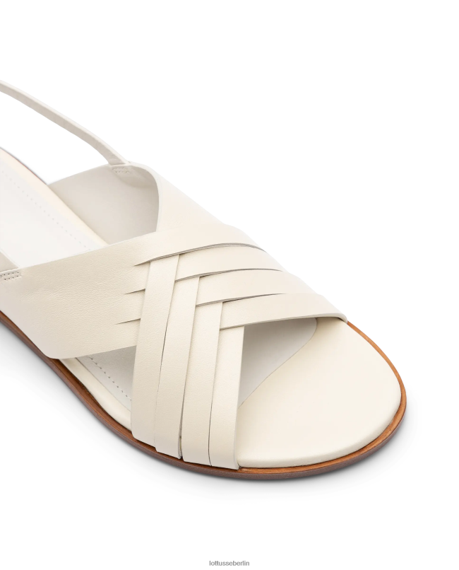 Lottusse Frauen Nylon-Sandalen aus weichem Lammfell 22LP0256 cremefarben Schuhwerk