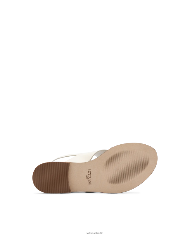 Lottusse Frauen Nylon-Sandalen aus weichem Lammfell 22LP0256 cremefarben Schuhwerk
