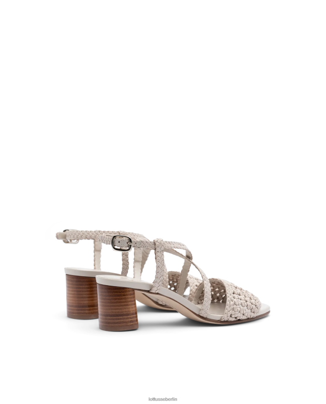 Lottusse Frauen Sommersandalen aus Lamm-Mesh-Leder 22LP0316 cremefarben Schuhwerk