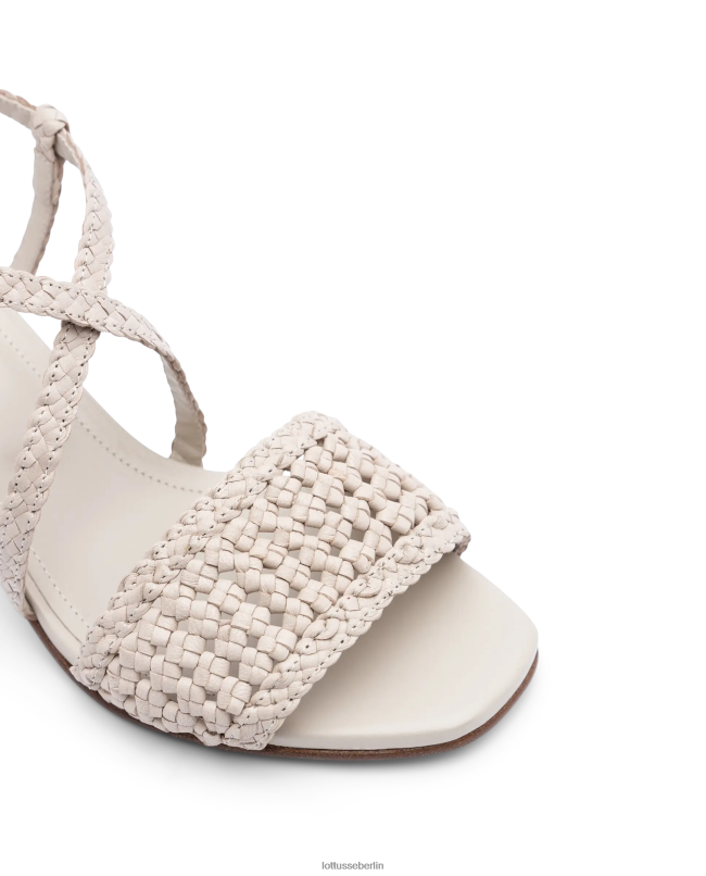 Lottusse Frauen Sommersandalen aus Lamm-Mesh-Leder 22LP0316 cremefarben Schuhwerk