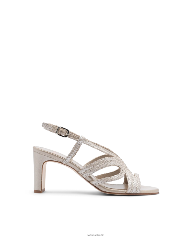Lottusse Frauen Sommersandalen aus Lamm-Mesh-Leder 22LP0320 Silber Schuhwerk