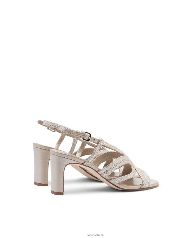 Lottusse Frauen Sommersandalen aus Lamm-Mesh-Leder 22LP0320 Silber Schuhwerk