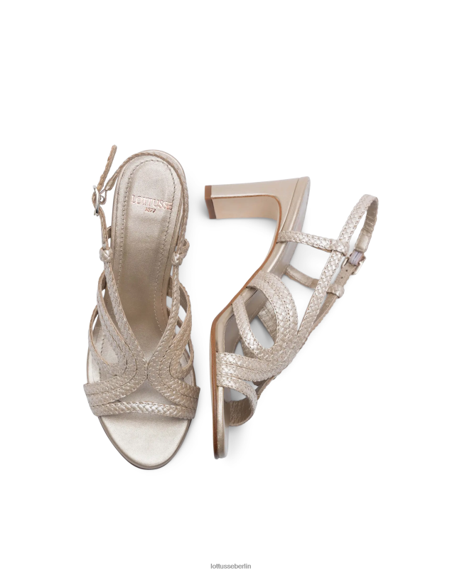 Lottusse Frauen Sommersandalen aus Lamm-Mesh-Leder 22LP0320 Silber Schuhwerk