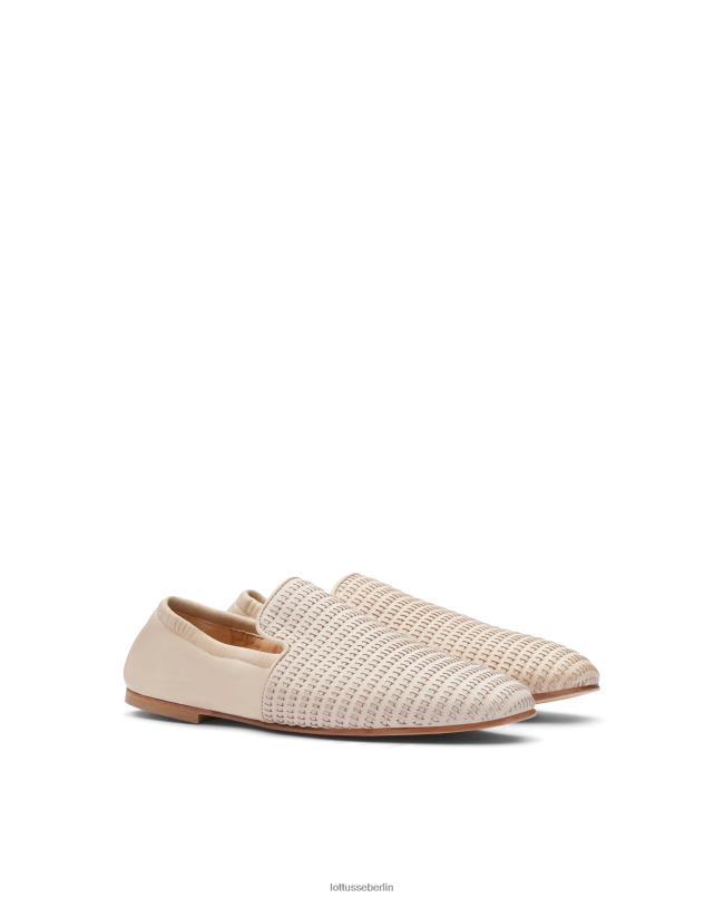 Lottusse Frauen Espadrilles aus Goya-Kalbsnetzleder 22LP0276 cremefarben Schuhwerk