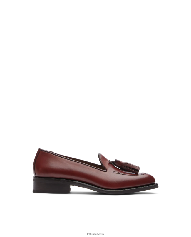 Lottusse Frauen Cambridge Crust Loafer aus Anilin-Kalbsleder mit Prägung 22LP0205 kastanienbraun Schuhwerk