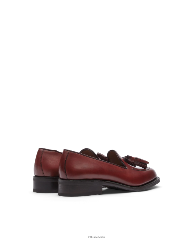 Lottusse Frauen Cambridge Crust Loafer aus Anilin-Kalbsleder mit Prägung 22LP0205 kastanienbraun Schuhwerk