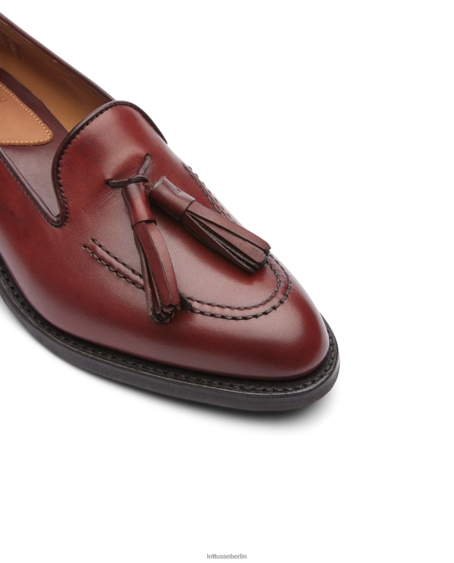 Lottusse Frauen Cambridge Crust Loafer aus Anilin-Kalbsleder mit Prägung 22LP0205 kastanienbraun Schuhwerk