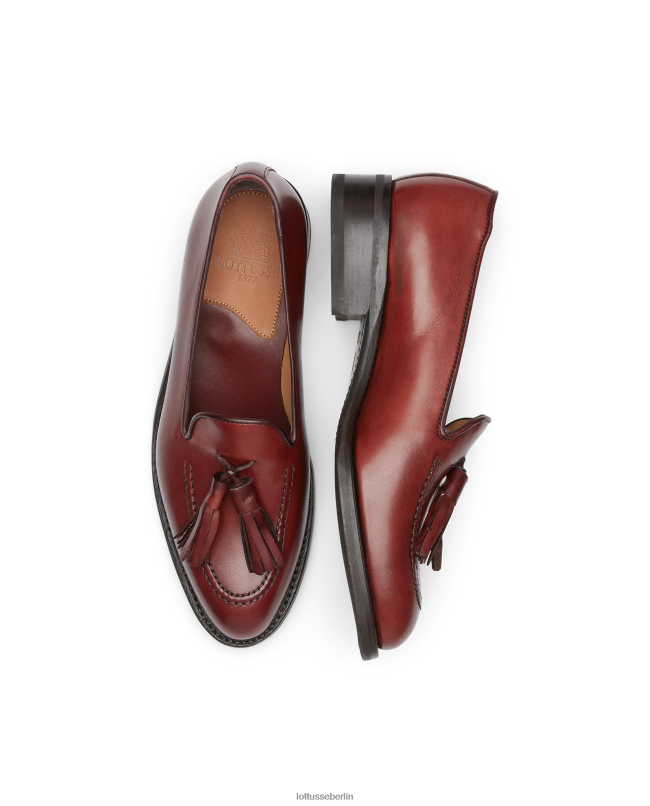 Lottusse Frauen Cambridge Crust Loafer aus Anilin-Kalbsleder mit Prägung 22LP0205 kastanienbraun Schuhwerk