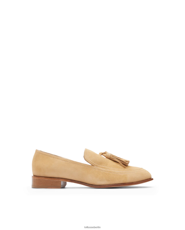 Lottusse Frauen Claire-Loafer aus Ziegenwildleder 22LP0244 Beige Schuhwerk