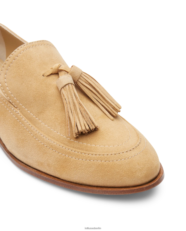 Lottusse Frauen Claire-Loafer aus Ziegenwildleder 22LP0244 Beige Schuhwerk
