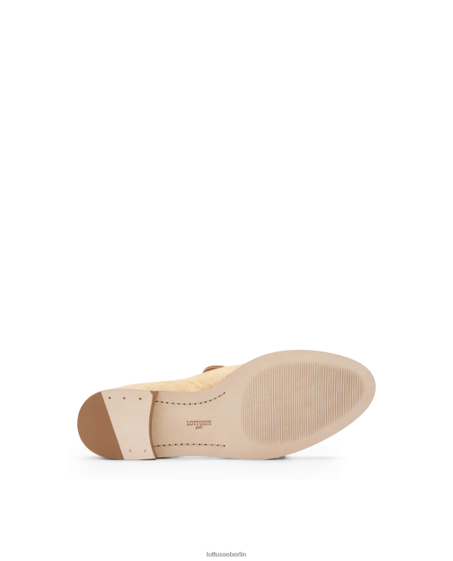 Lottusse Frauen Claire-Loafer aus Ziegenwildleder 22LP0244 Beige Schuhwerk