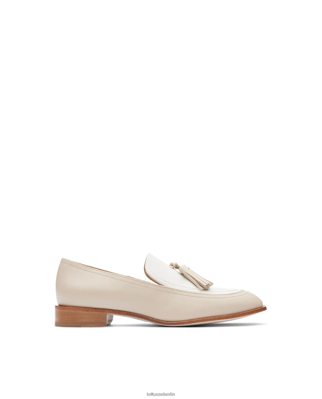 Lottusse Frauen Claire-Slipper aus glattem Kalbsleder 22LP0243 cremefarben Schuhwerk