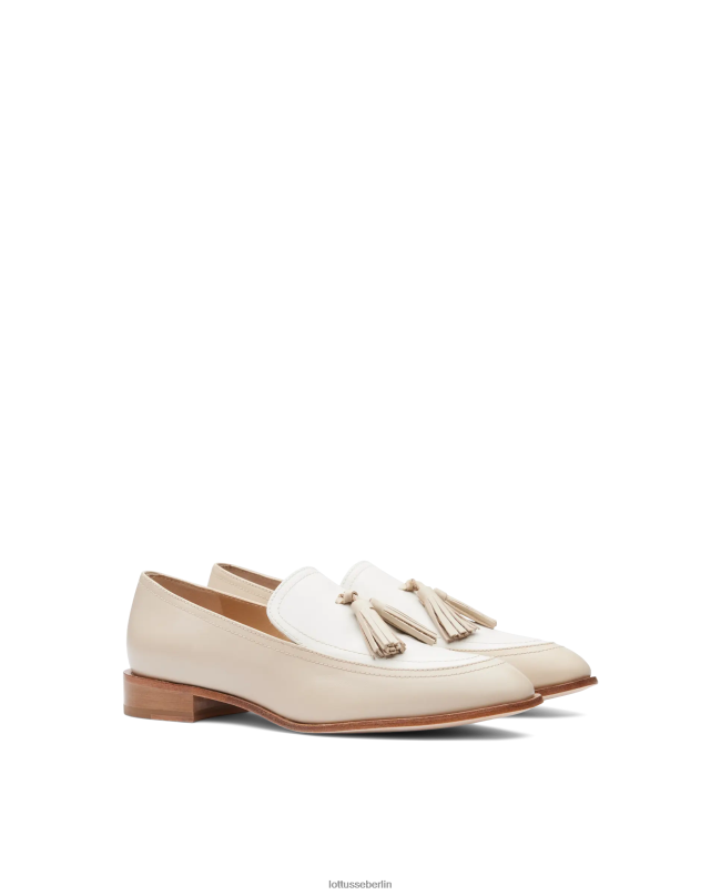 Lottusse Frauen Claire-Slipper aus glattem Kalbsleder 22LP0243 cremefarben Schuhwerk