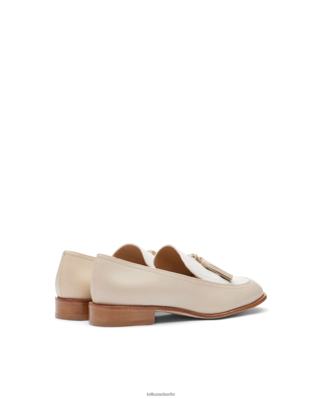 Lottusse Frauen Claire-Slipper aus glattem Kalbsleder 22LP0243 cremefarben Schuhwerk