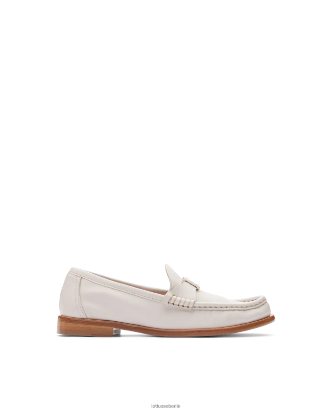 Lottusse Frauen Lara-Grain-Loafer aus weichem Kalbsleder 22LP0235 cremefarben Schuhwerk