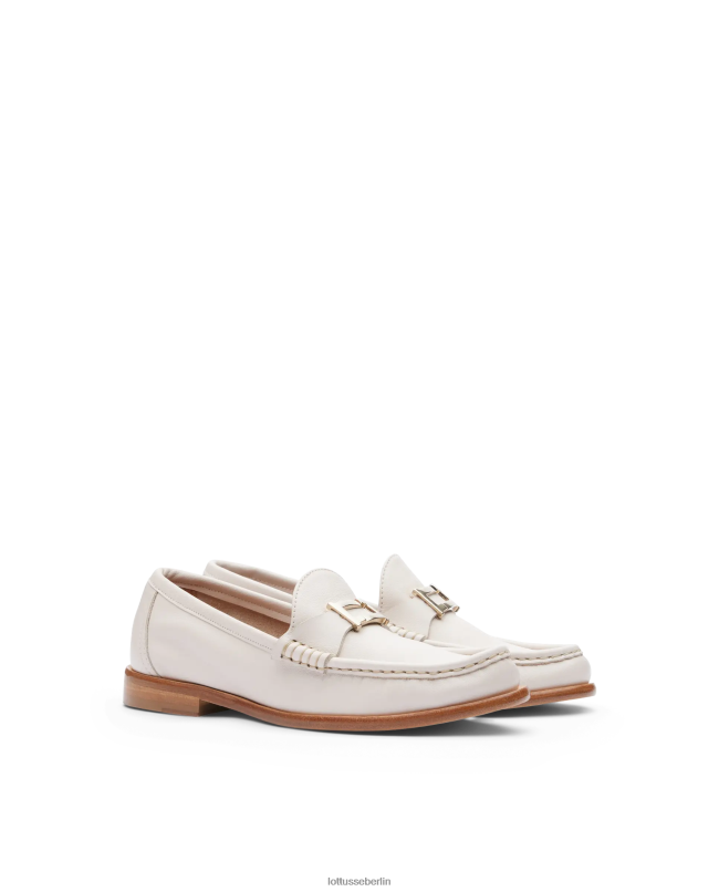 Lottusse Frauen Lara-Grain-Loafer aus weichem Kalbsleder 22LP0235 cremefarben Schuhwerk