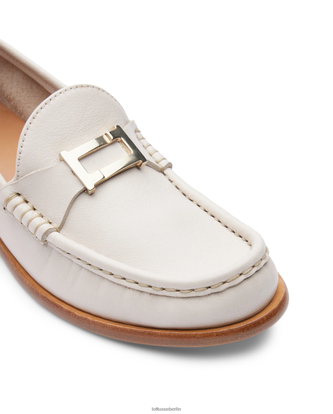 Lottusse Frauen Lara-Grain-Loafer aus weichem Kalbsleder 22LP0235 cremefarben Schuhwerk