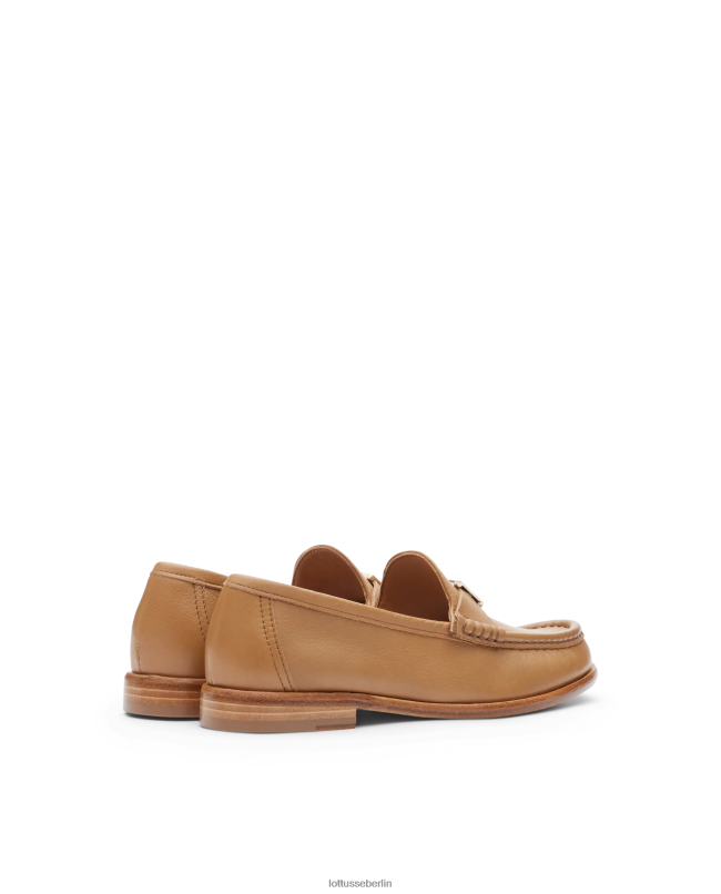 Lottusse Frauen Lara-Grain-Loafer aus weichem Kalbsleder 22LP0236 braun Schuhwerk