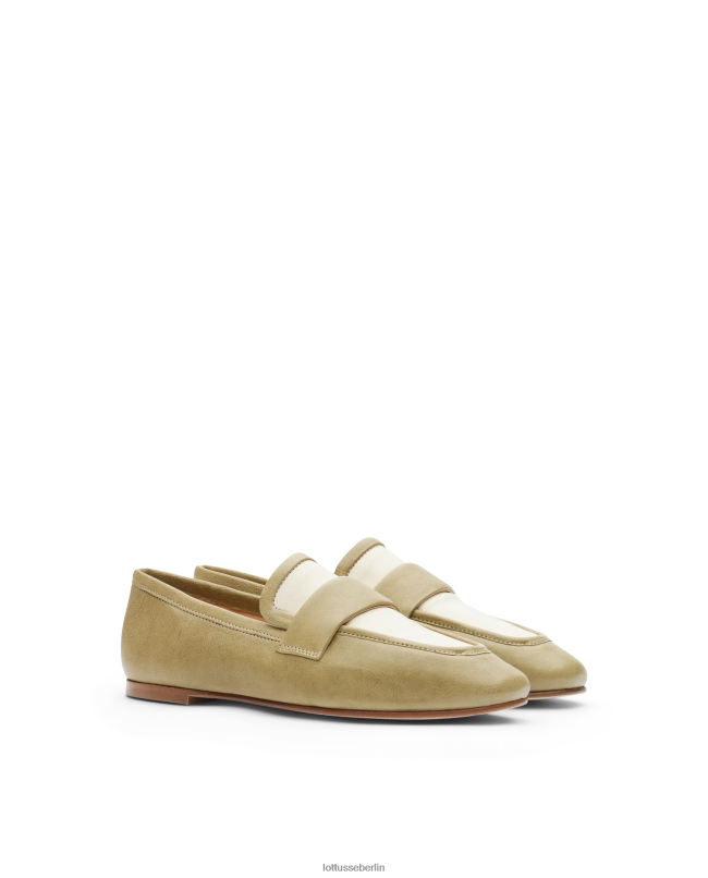Lottusse Frauen Loafer aus Goya-Lamm 22LP0280 Grün Schuhwerk